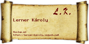 Lerner Károly névjegykártya