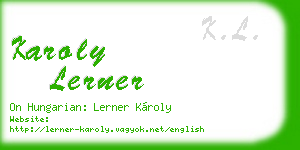 karoly lerner business card